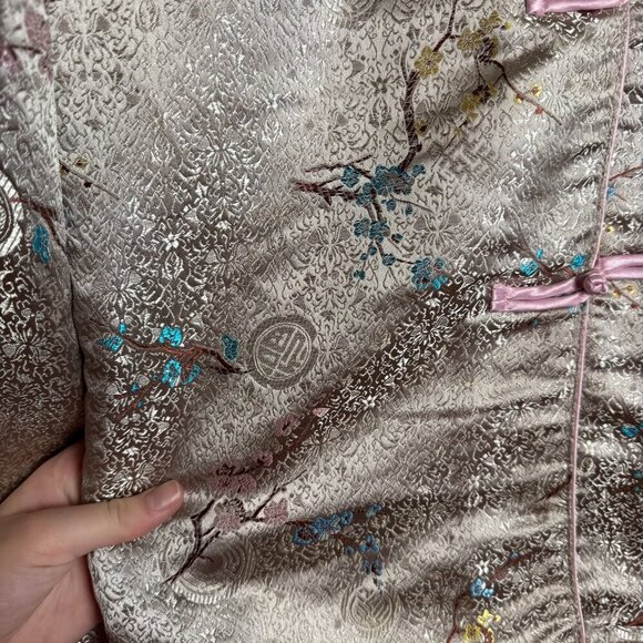 Robert Louis silky Jaquard button front blazer floral pattern size small D43 - Picture 2 of 5